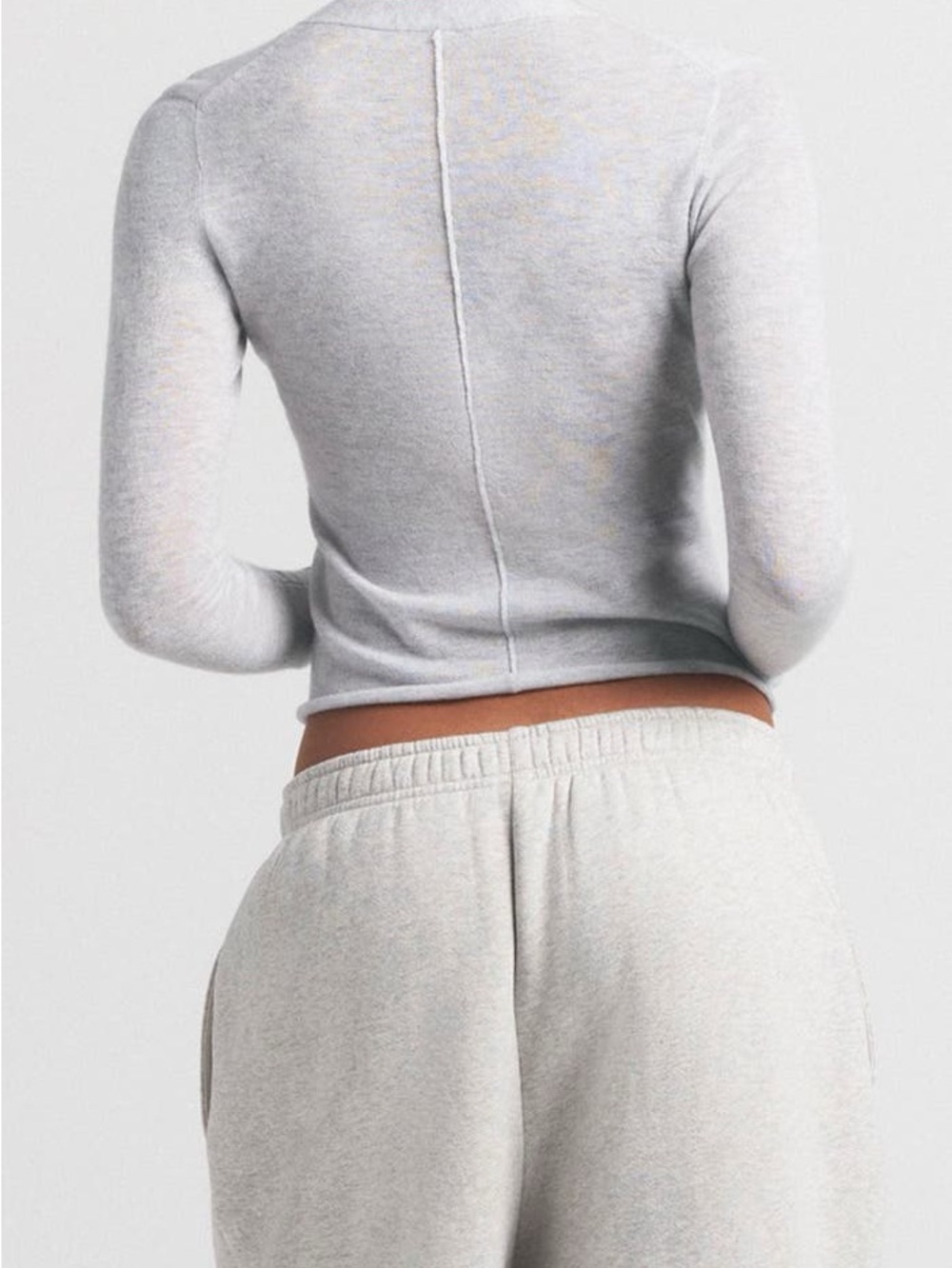 SKIMS Light Heather Grey Featherweight Cashmere Cardigan - Picture 2 of 6